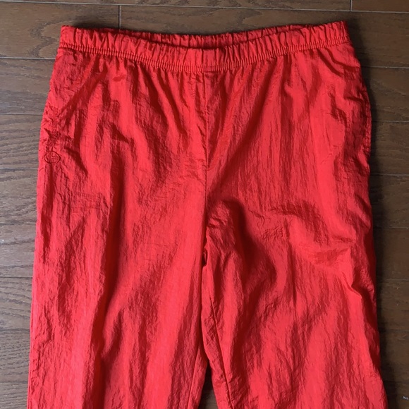 Vintage Sergio Tacchini Red Track Pants Joggers Windbreaker Bottom Zip Size 8 - Picture 2 of 12